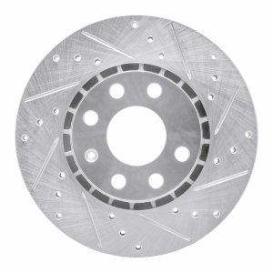 Fiat Punto Brake Rotor (1) - Front Right - R1 Concepts - Drilled & Slotted - Silver - `06-`10
